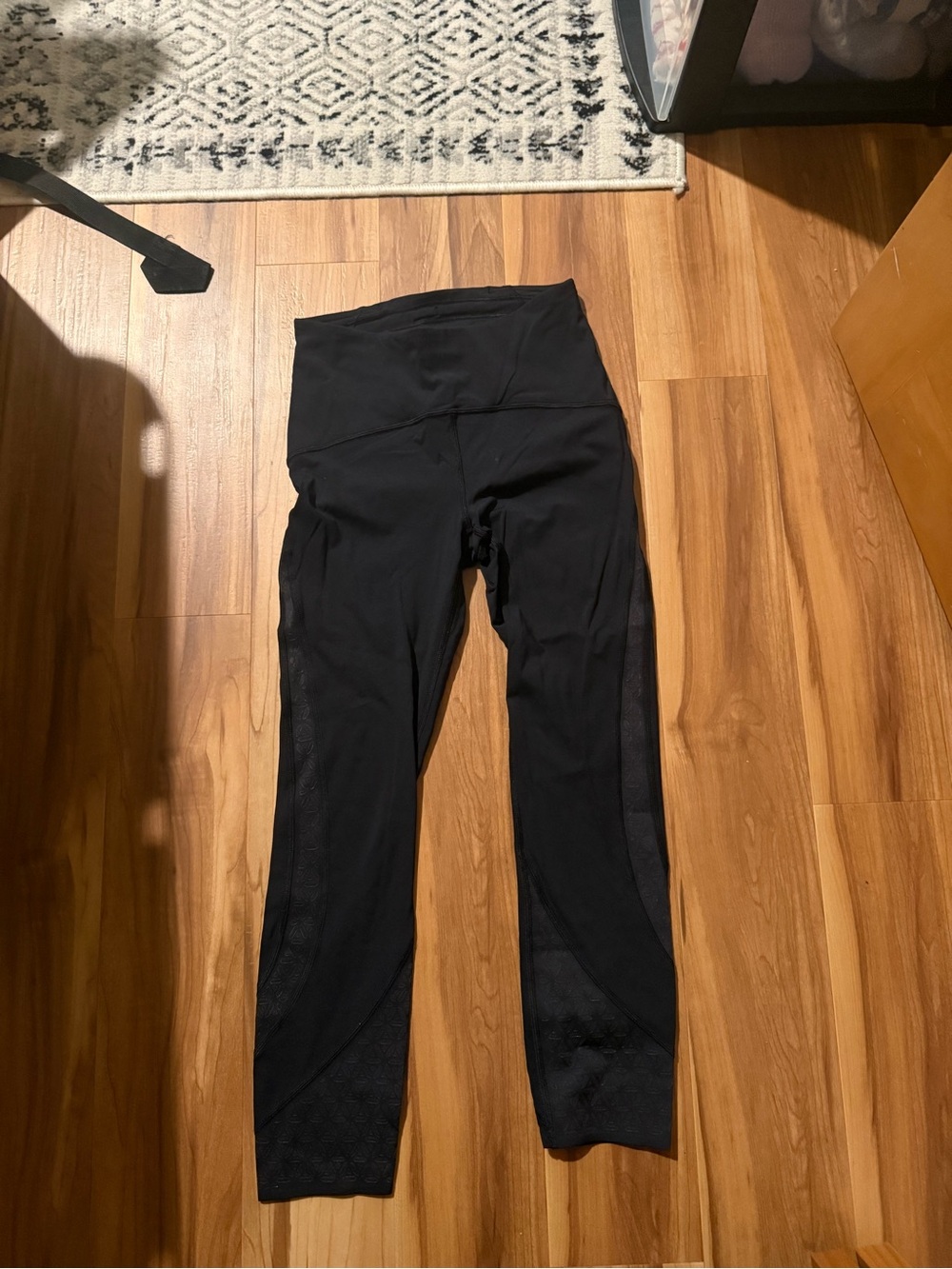lululemon athletica Black High-Rise Mesh-Panel Leggings